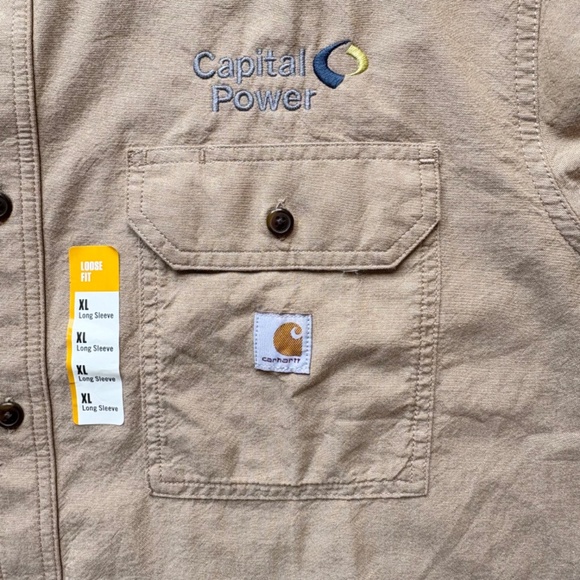 Carhartt Loose Fit Midweight Chambray Long-Sleeve Shirt Mens XL "Capital Power" - Picture 4 of 13
